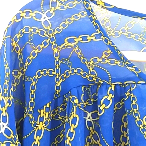 COPY - NWT Jennifer Lopez flowy sheer blouse 3/4 sleeve - Picture 10 of 13